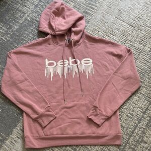 Bebe Sport Women Sequin Logo Sweatshirt | size Medium | Color Mauve